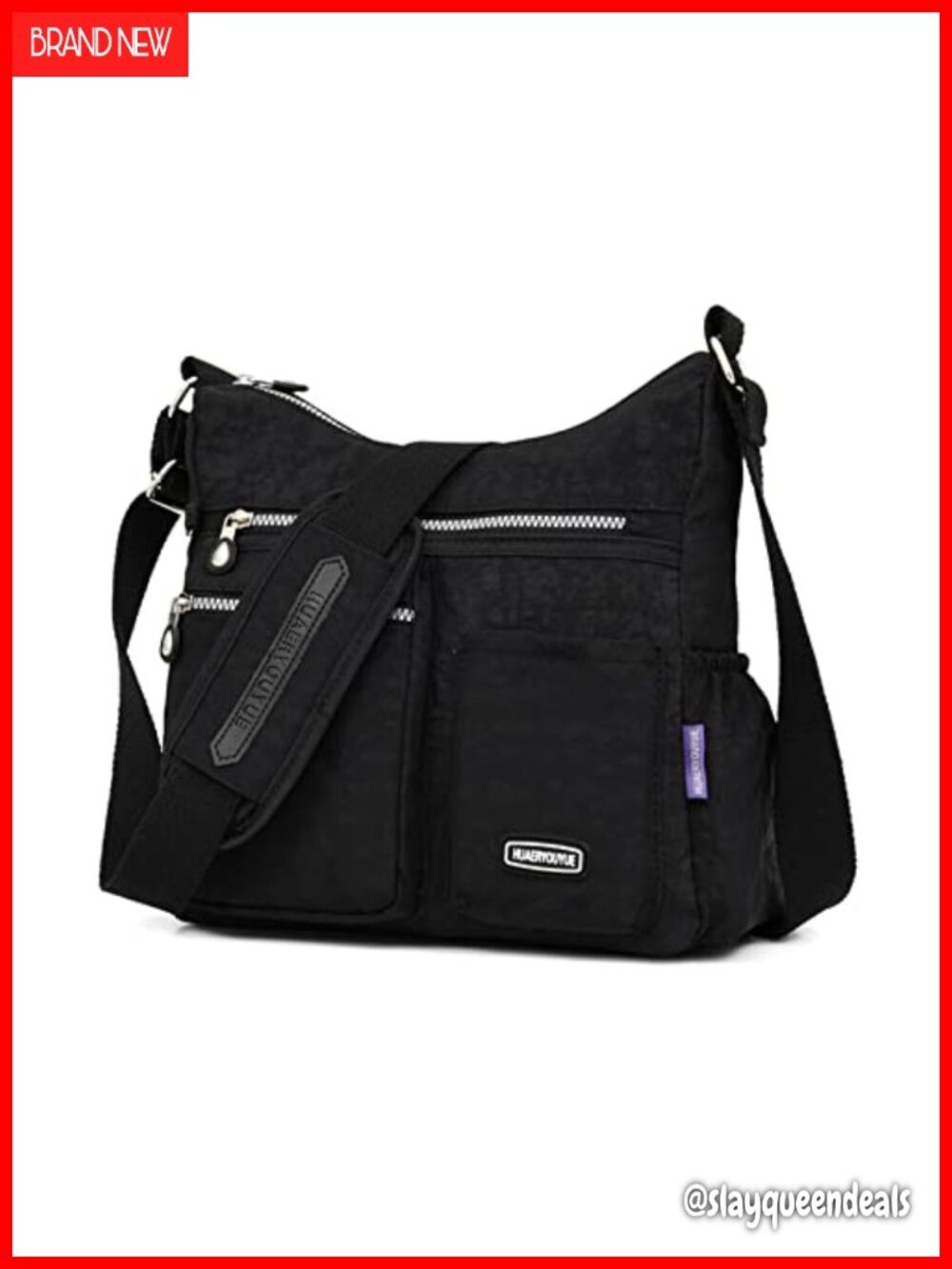 NOTAG Nylon Crossbody Bag with Multiple Pockets, Lightweight Waterproof